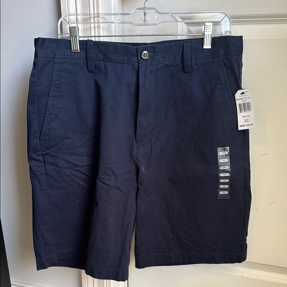 Nautica Dark Blue Flat Front Shorts